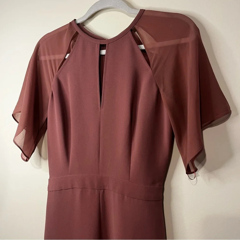 NWT REISS Scarlet Chiffon Rosewater Flutter Sleeve Jumpsuit Romper - Picture 4 of 11